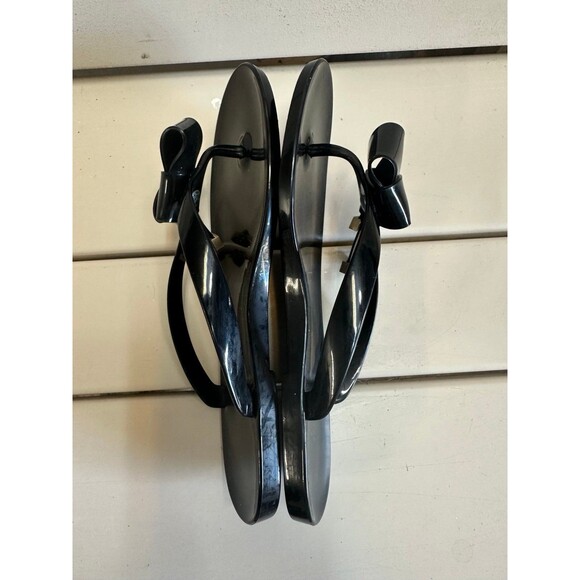 Ted Baker London Black Luzzi Bow T Bar Jelly Flip Flop Sandals EU37 US 6.5 - Picture 5 of 8